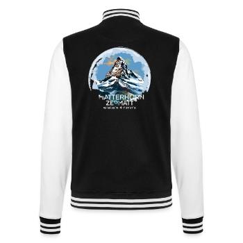 Matterhorn Zermatt Valais Hiking Switzerland Souvenir - College Sweat Jacket - black/white - Back - Marisol (170cm)