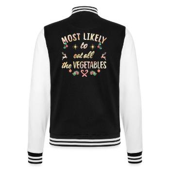 le plus susceptible de manger tous les légumes - Veste Teddy - noir/blanc - Dos - Marisol (170cm)