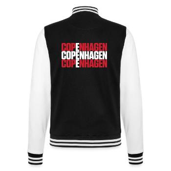 Copenhagen Dänemark Fahne - College-Sweatjacke - Schwarz/Weiß - Hinten - Marisol (170cm)