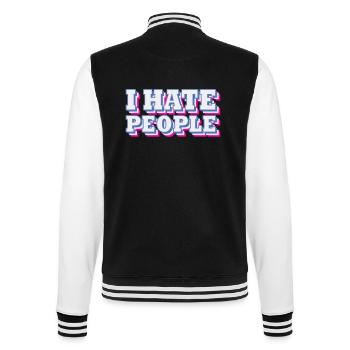 Je déteste les gens | Couleurs changeantes - Veste Teddy - noir/blanc - Dos - Marisol (170cm)