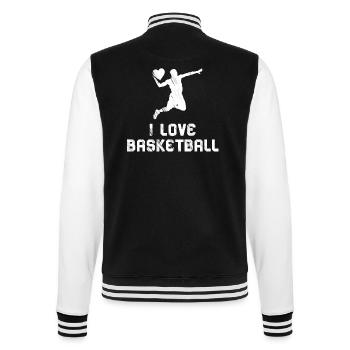 J’aime le basket-ball – Cœur pour le terrain - Veste Teddy - noir/blanc - Dos - Marisol (170cm)