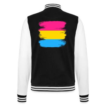 Pansexuell Pride Flagge Pansexual Flag - College Sweat Jacket - black/white - Back - Marisol (170cm)