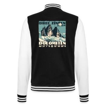 Three Peaks Dolomites Souvenir Tre Cime Lavaredo - College Sweat Jacket - black/white - Back - Marisol (170cm)