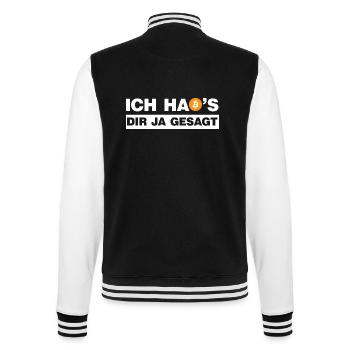 Bitcoin Ich hab's dir ja gesagt B lustige Sprüche - College-Sweatjacke - Schwarz/Weiß - Hinten - Marisol (170cm)