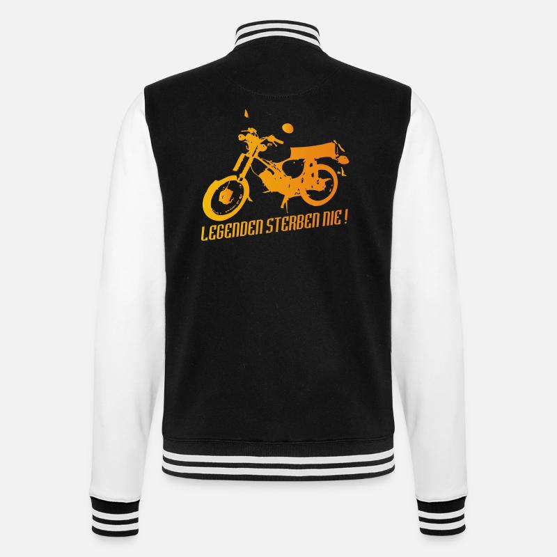 Simson S51 Enduro Legende - College-Sweatjacke - Schwarz/Weiß