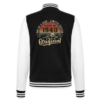 Né 1940 Original Retro Vintage Anniversaire 1940 - Veste Teddy - noir/blanc - Dos - Marisol (170cm)