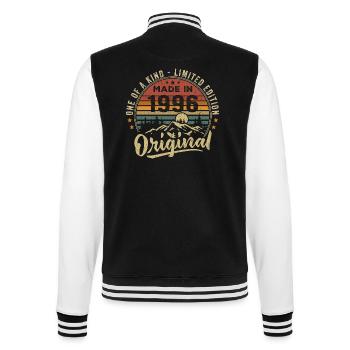 Geboren 1996 Original Retro Vintage Geburtstag 1996 - College-Sweatjacke - Schwarz/Weiß - Hinten - Marisol (170cm)