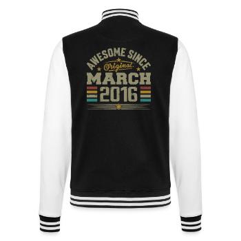 Mars 2016 Anniversaire Idée Cadeau Vintage 2016 - Veste Teddy - noir/blanc - Dos - Marisol (170cm)