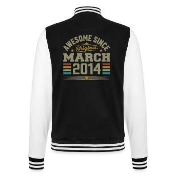 Mars 2014 Anniversaire Idée Cadeau Vintage 2014 - Veste Teddy - noir/blanc - Dos - Marisol (170cm)