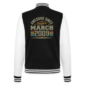 March 2009 Birthday Vintage Gift Idea 2009 - College Sweat Jacket - black/white - Back - Marisol (170cm)