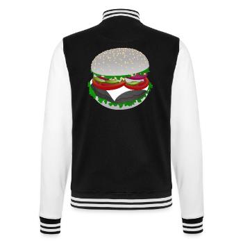Burger-Style: Salat mit Biss - College-Sweatjacke - Schwarz/Weiß - Hinten - Marisol (170cm)