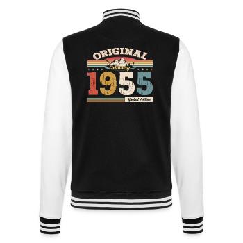 Cadeau d'anniversaire 70 ans Homme Original Février 1955 - Veste Teddy - noir/blanc - Dos - Marisol (170cm)