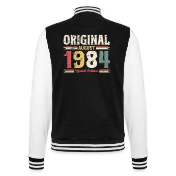 40th Birthday Original August 1984 Year 1984 - College Sweat Jacket - black/white - Back - Marisol (170cm)