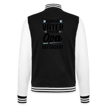 großartige Väter werden zum Opa befördert - College-Sweatjacke - Schwarz/Weiß - Hinten - Marisol (170cm)