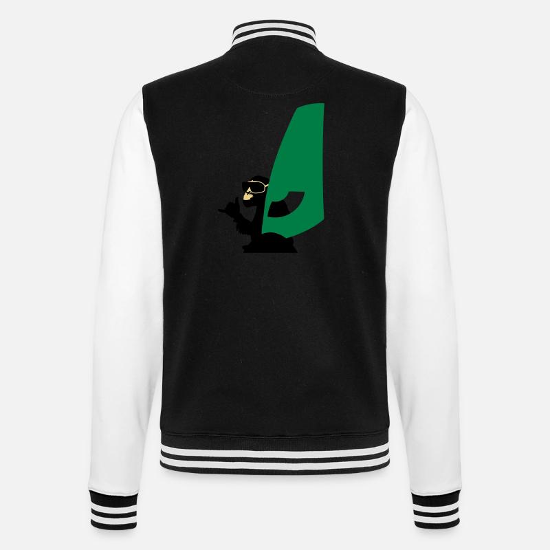 windsurfer monkey - College Sweat Jacket - black/white