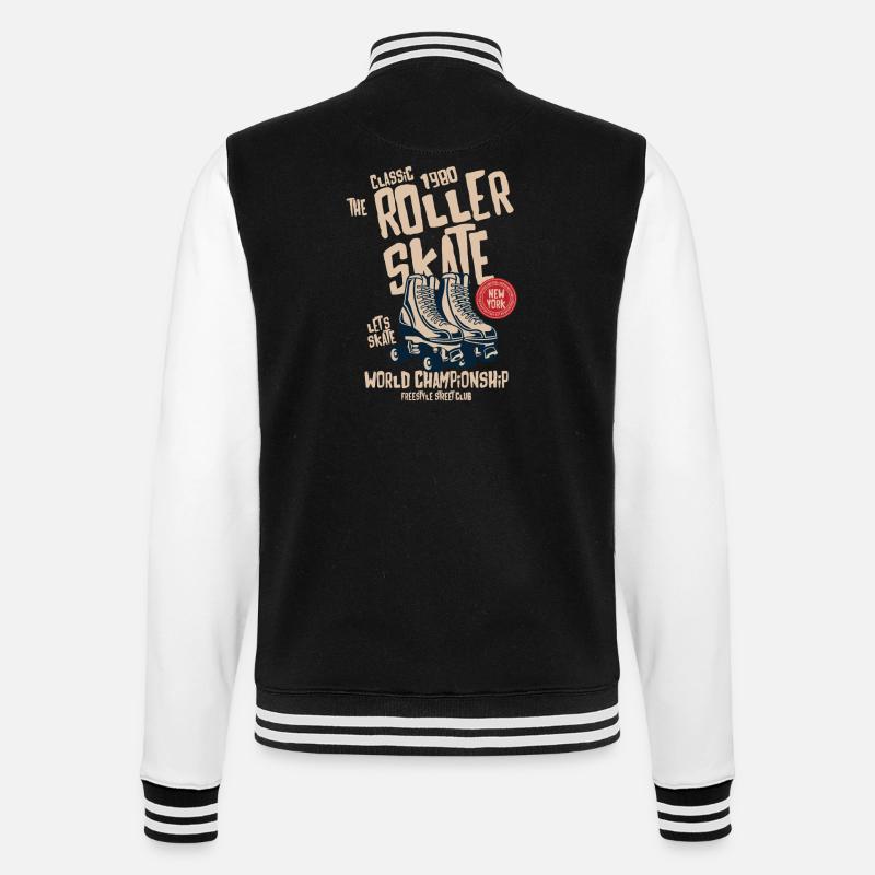 Roller Skate - College-Sweatjacke - Schwarz/Weiß
