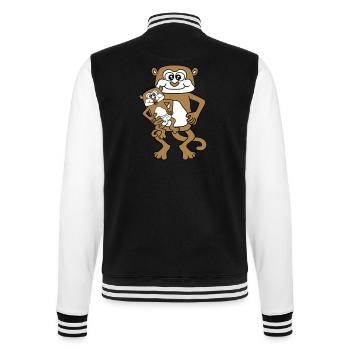 windel schnuller papa aeffchen baby affe suess nie - College-Sweatjacke - Schwarz/Weiß - Hinten - Marisol (170cm)