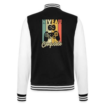 Niveau 69 complete, Cadeau Anniversaire 69 ans - Veste Teddy - noir/blanc - Dos - Marisol (170cm)