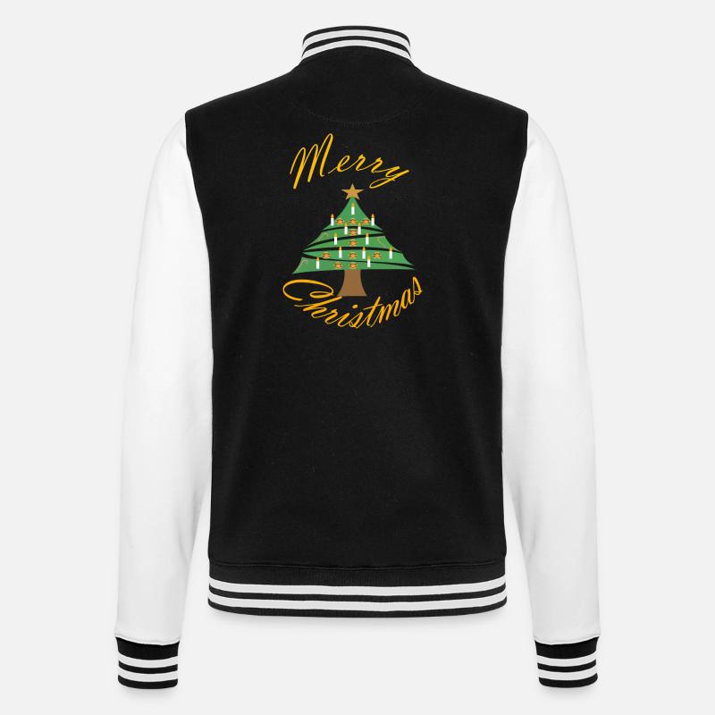 Weihnachtsbild mit Weihnachtsbaum - College-Sweatjacke - Schwarz/Weiß