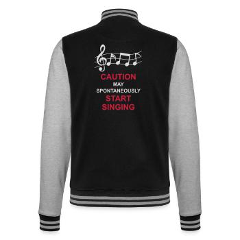peut spontanément commencer à chanter - Veste Teddy - noir/gris chiné - Dos - Marisol (170cm)