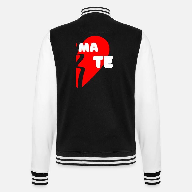 Same Mate - College Sweat Jacket - black/white