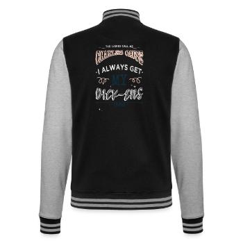 Déclaration amoureuse Amour Drôles Dictons Lecteurs Blague - Veste Teddy - noir/gris chiné - Dos - Marisol (170cm)