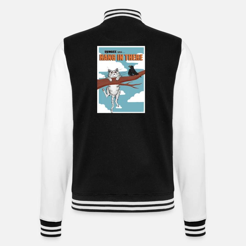 Bungee Hang In There - College Sweat Jacket - black/white