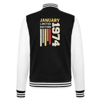 Januar 1974 - Januar 1974 Geburtstagsgeschenk - College-Sweatjacke - Schwarz/Weiß - Hinten - Marisol (170cm)