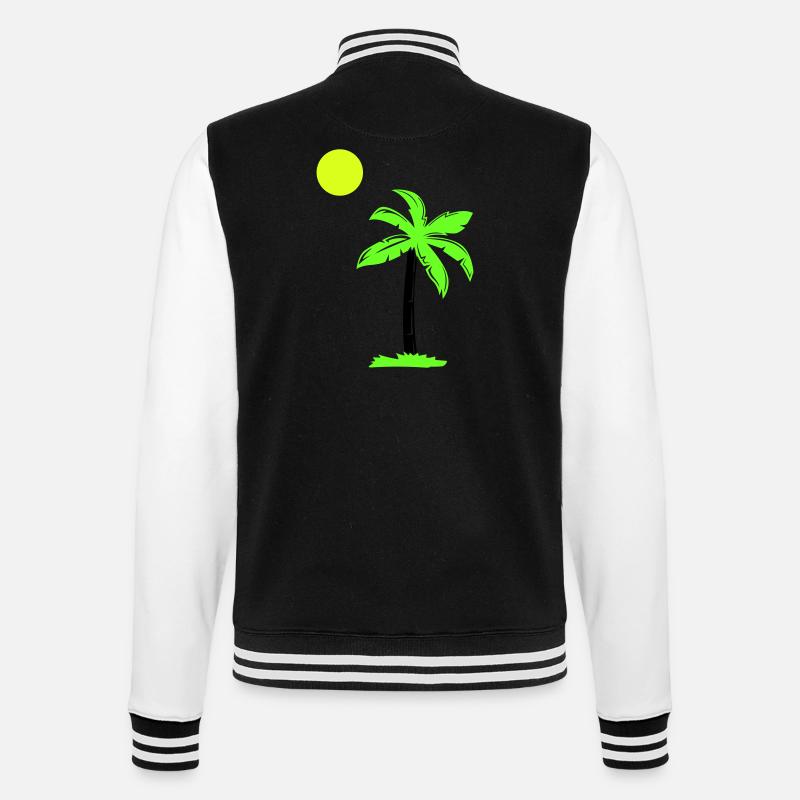 palme - College-Sweatjacke - Schwarz/Weiß