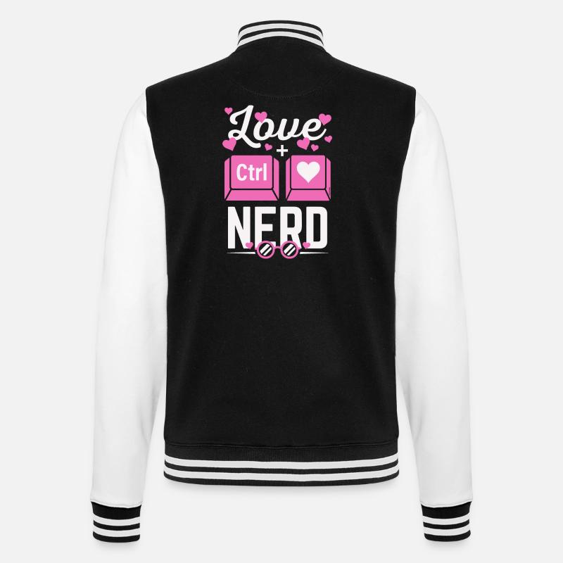 Love Nerd CTRL - Coeur - Veste Teddy - noir/blanc