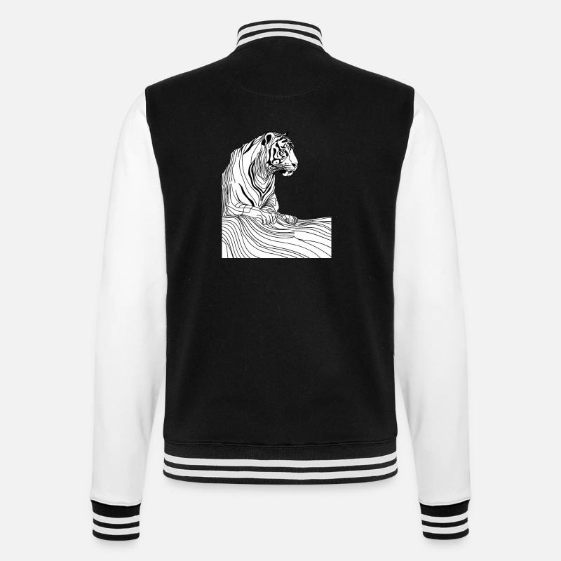 Tiger-Kunstlinien #tiger - College-Sweatjacke - Schwarz/Weiß