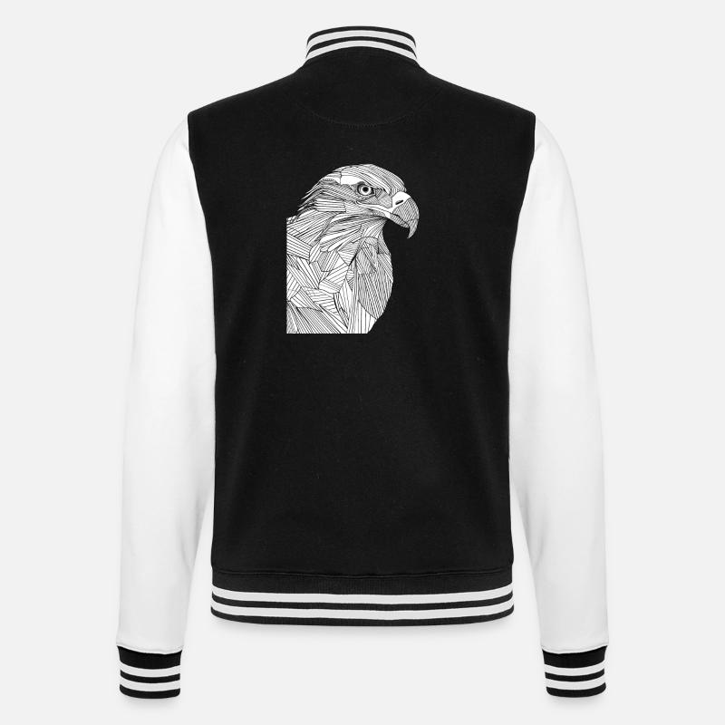 Linien Kunst Adler #eagle - College-Sweatjacke - Schwarz/Weiß
