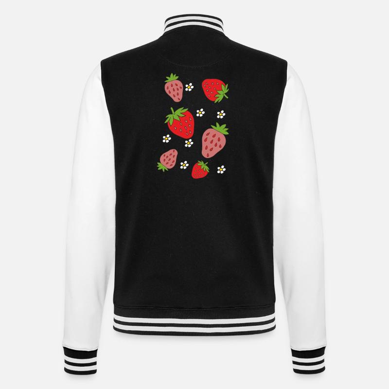 erdbeeren - College-Sweatjacke - Schwarz/Weiß