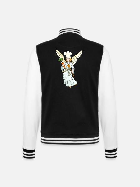 Engel Koch himmlisch Kochen Köchin Köche Kochkust - College-Sweatjacke - Schwarz/Weiß