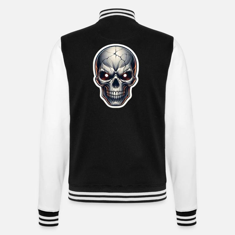 Schädel - College-Sweatjacke - Schwarz/Weiß