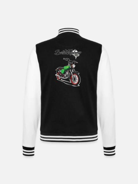 S51 (grün) // Illustration - College-Sweatjacke - Schwarz/Weiß
