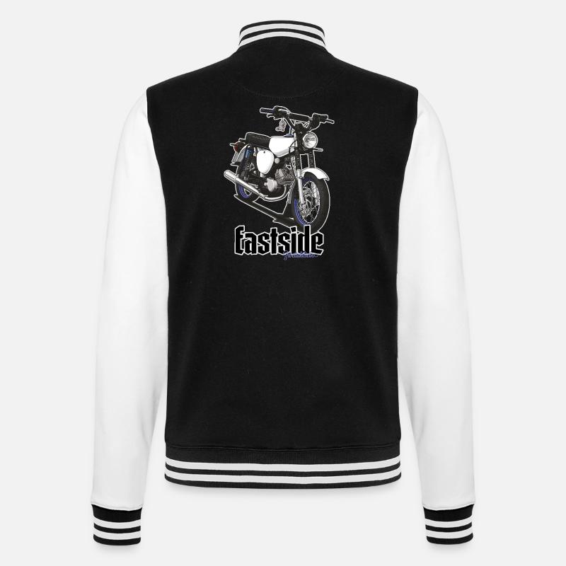 S51 (blanc) // Illustration - Veste Teddy - noir/blanc