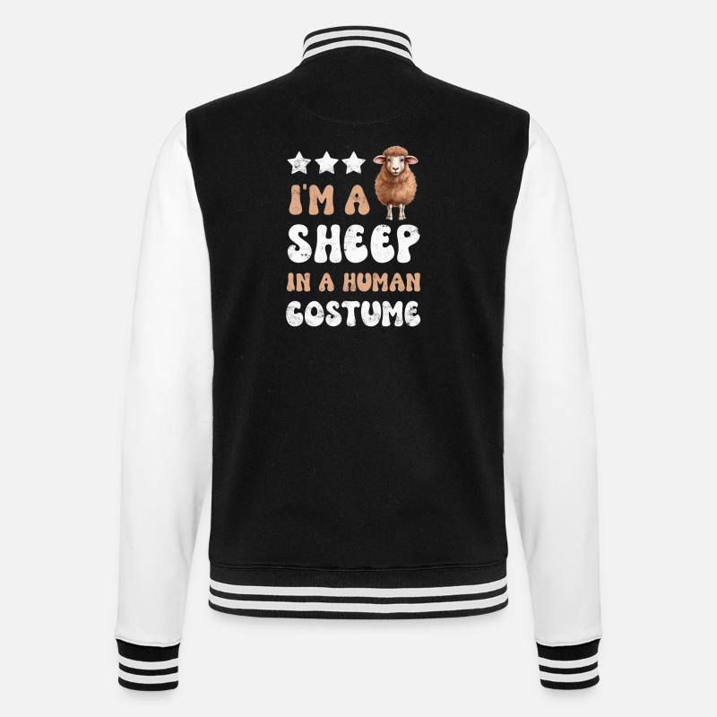 Sheep Sheep - College Sweat Jacket - black/white