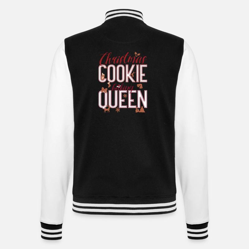 Christmas Cookie Baking Queen - College-Sweatjacke - Schwarz/Weiß