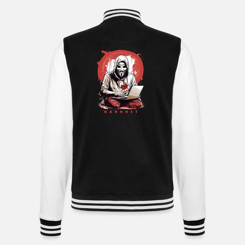 Anonymous Hacker - College-Sweatjacke - Schwarz/Weiß