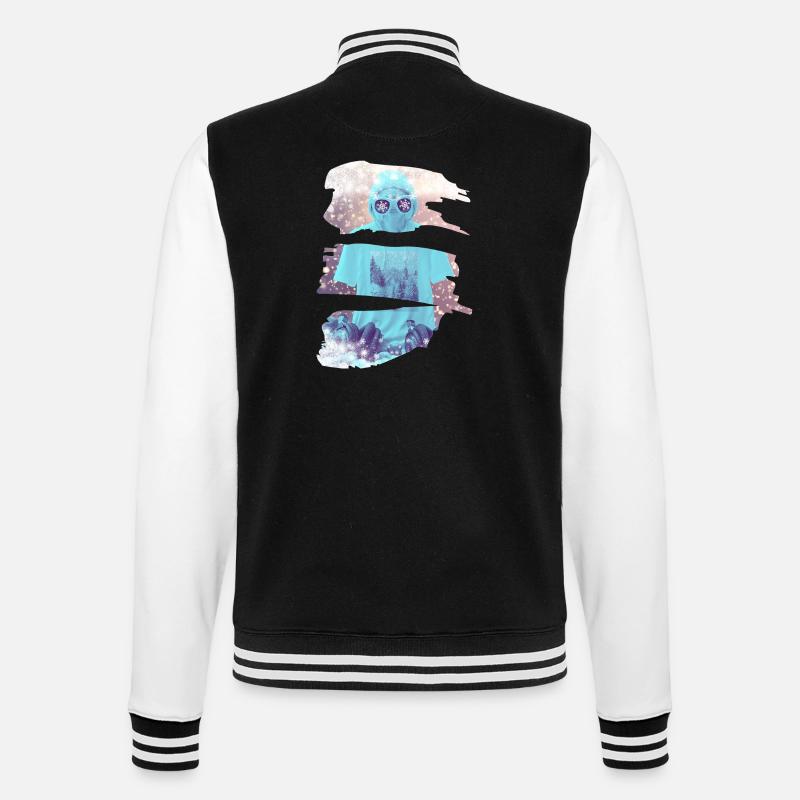Es schneit - College-Sweatjacke - Schwarz/Weiß
