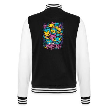 Liebesmonster - College-Sweatjacke - Schwarz/Weiß - Hinten - Marisol (170cm)