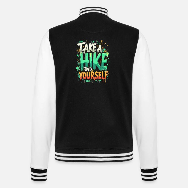 TAKE A HIKE, FIND YOURSELF - College Sweat Jacket - black/white