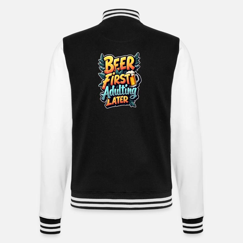 ERST BIER, DANN ERWACHSEN WERDEN - College-Sweatjacke - Schwarz/Weiß