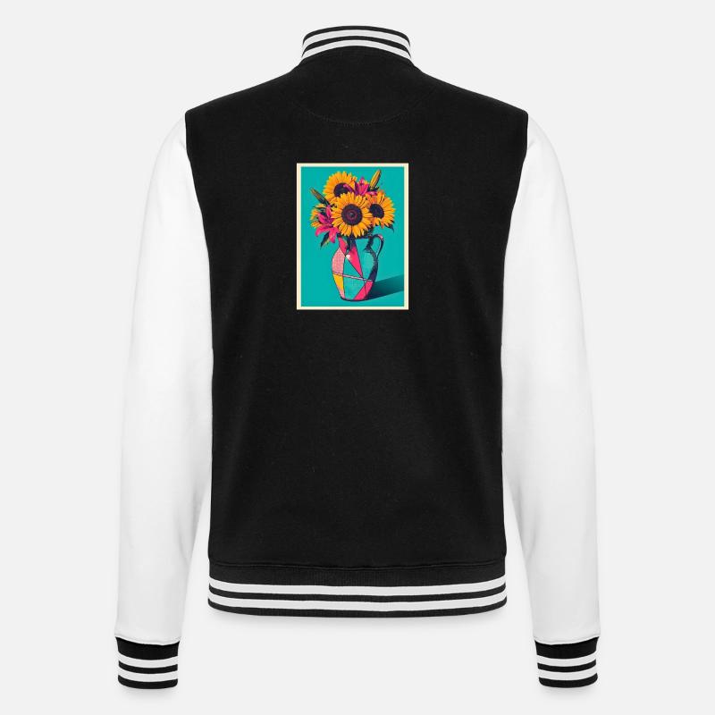 Vase à fleurs Pop Art - Veste Teddy - noir/blanc
