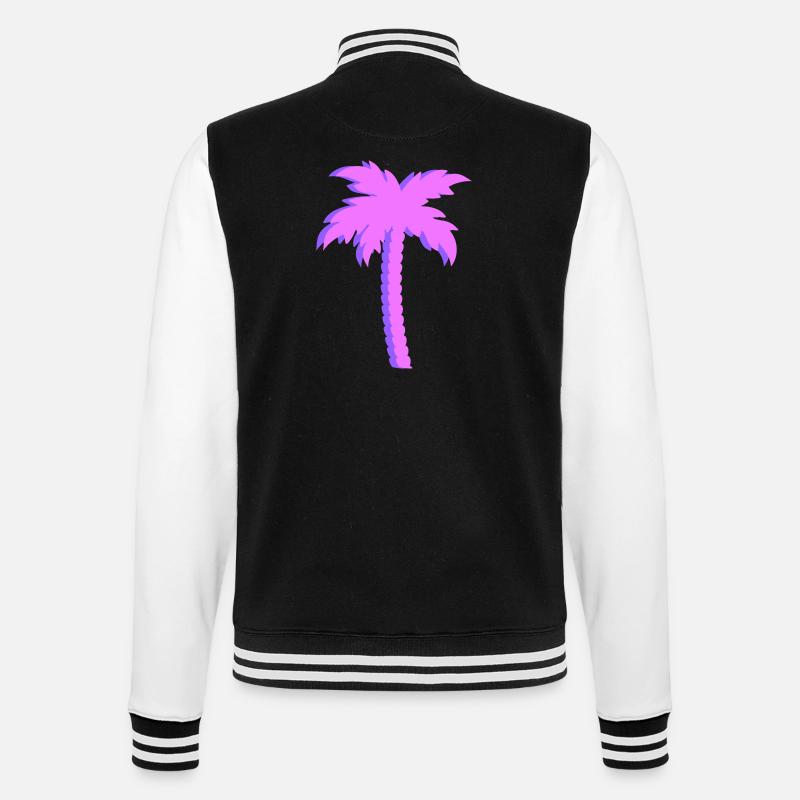Purple Palm Trees Gradient - College Sweat Jacket - black/white