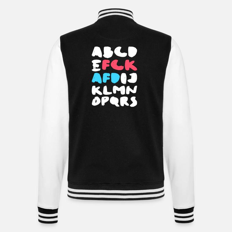 FCK AFD | Politisches Statement Design - College-Sweatjacke - Schwarz/Weiß