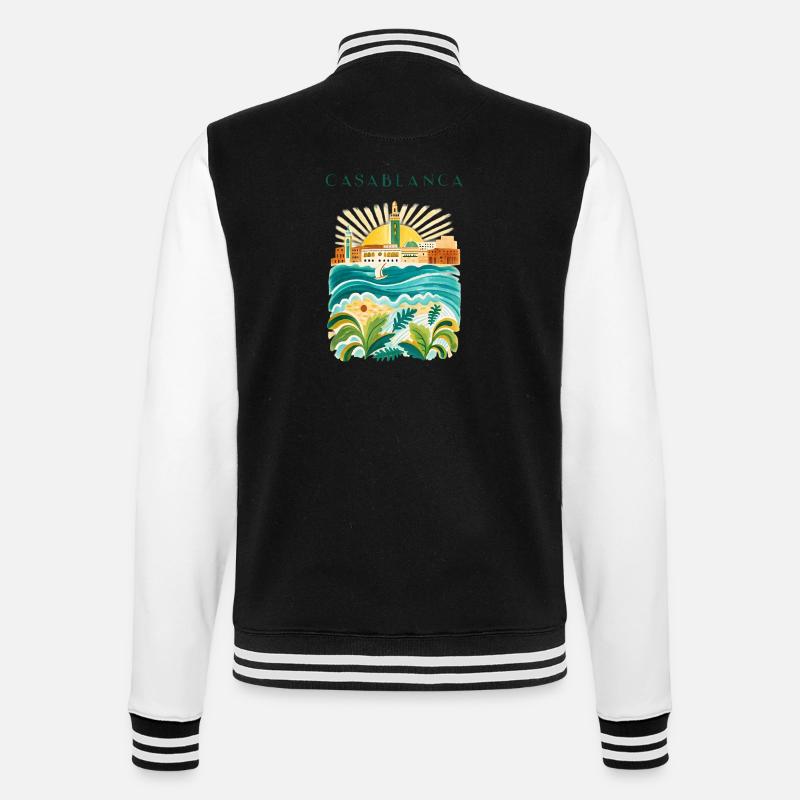 Illustration de l’Idylle côtier de Casablanca - Veste Teddy - noir/blanc