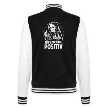 Seh's Doch Mal Positiv Grim Reaper - College-Sweatjacke - Schwarz/Weiß - Hinten - Marisol (170cm)