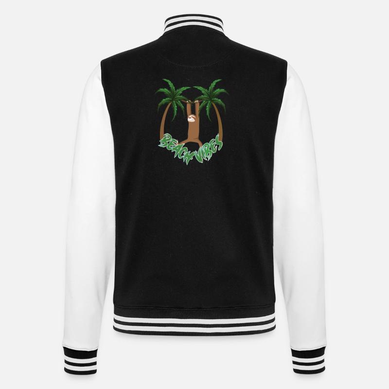 Beach Vibes Sloth - College-Sweatjacke - Schwarz/Weiß